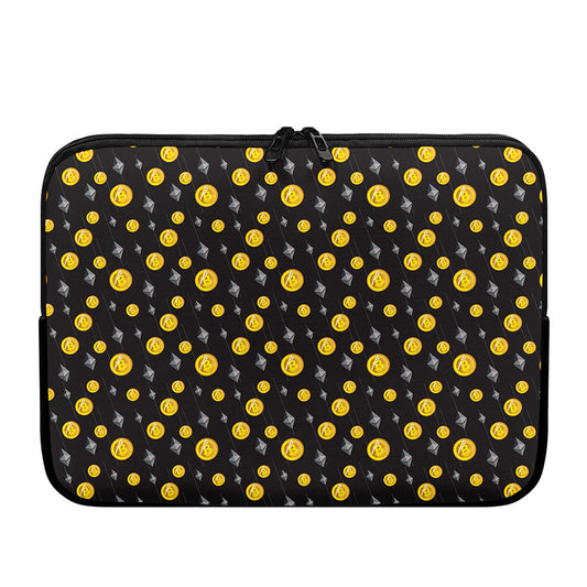 Bitcoin And Ethereum Pattern Print Laptop Sleeve