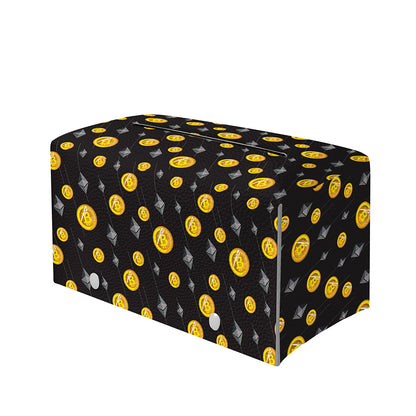 Bitcoin And Ethereum Pattern Print Leather Tissue Box Cover