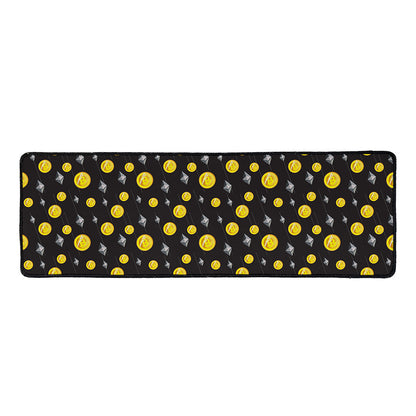 Bitcoin And Ethereum Pattern Print Long Kitchen Mat