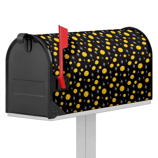 Bitcoin And Ethereum Pattern Print Mailbox Cover