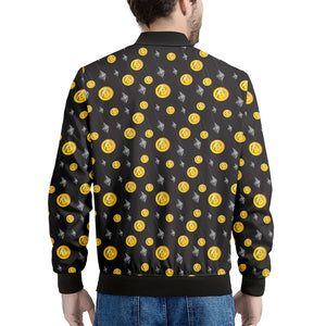 Bitcoin And Ethereum Pattern Print Men's Bomber Jacket
