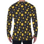 Bitcoin And Ethereum Pattern Print Men's Long Sleeve T-Shirt
