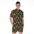 Bitcoin And Ethereum Pattern Print Men's Romper