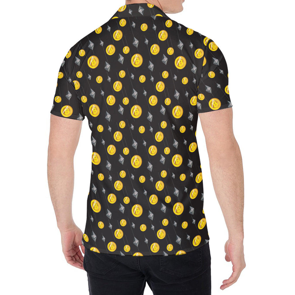 Bitcoin And Ethereum Pattern Print Men's Shirt
