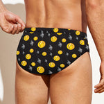 Bitcoin And Ethereum Pattern Print Men's Swim Briefs