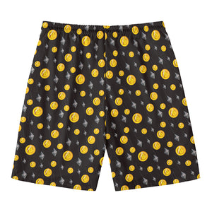 Bitcoin And Ethereum Pattern Print Men's Swim Trunks