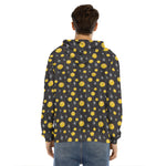 Bitcoin And Ethereum Pattern Print Men's Velvet Pullover Hoodie