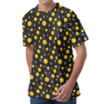 Bitcoin And Ethereum Pattern Print Men's Velvet T-Shirt