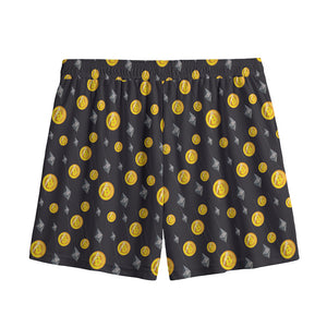 Bitcoin And Ethereum Pattern Print Mesh Shorts