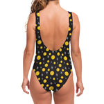 Bitcoin And Ethereum Pattern Print One Piece Swimsuit