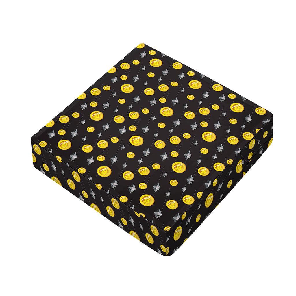 Bitcoin And Ethereum Pattern Print Outdoor Seat Cushion Cover