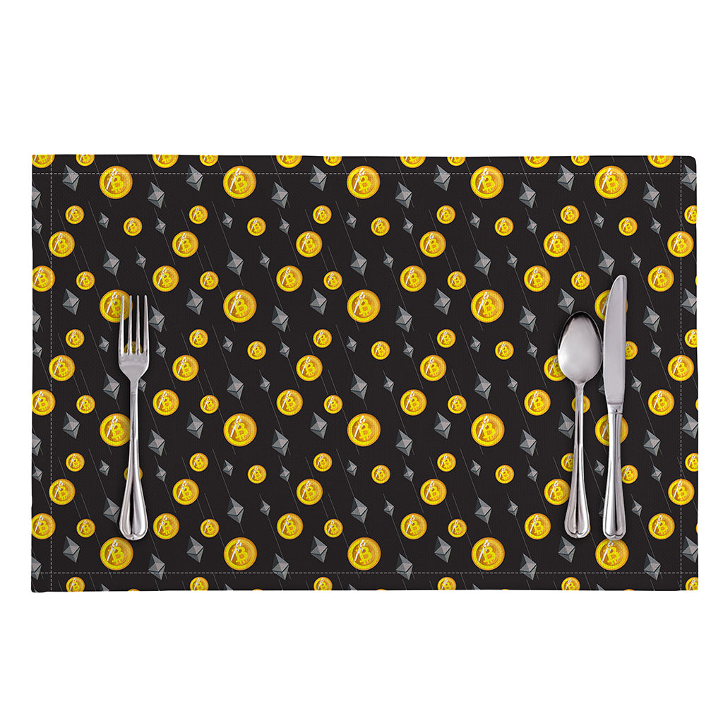 Bitcoin And Ethereum Pattern Print Placemat