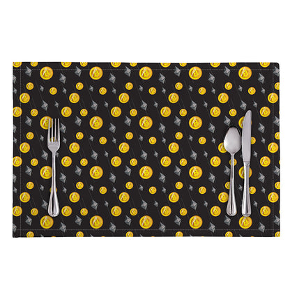 Bitcoin And Ethereum Pattern Print Placemat