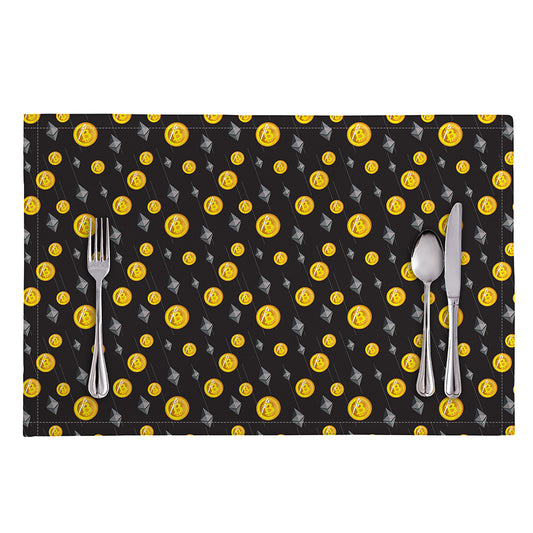 Bitcoin And Ethereum Pattern Print Placemat