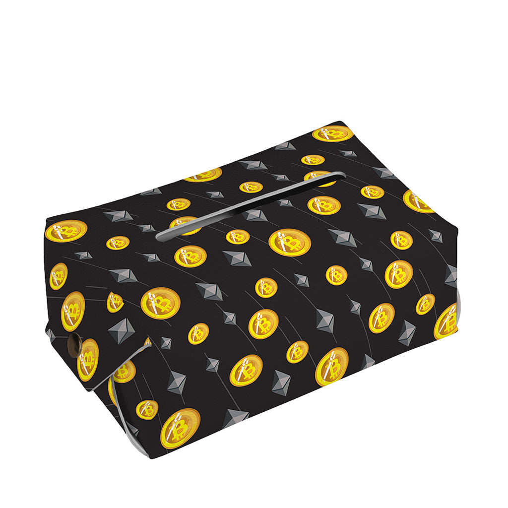 Bitcoin And Ethereum Pattern Print Rectangle Tissue Box Cover