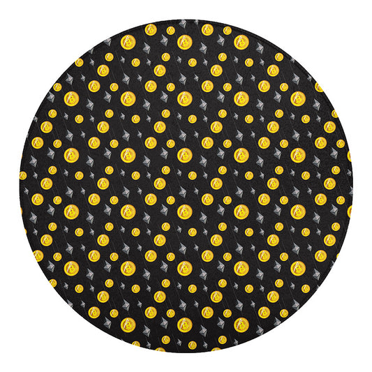 Bitcoin And Ethereum Pattern Print Round Blanket