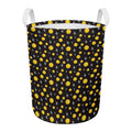 Bitcoin And Ethereum Pattern Print Round Laundry Basket
