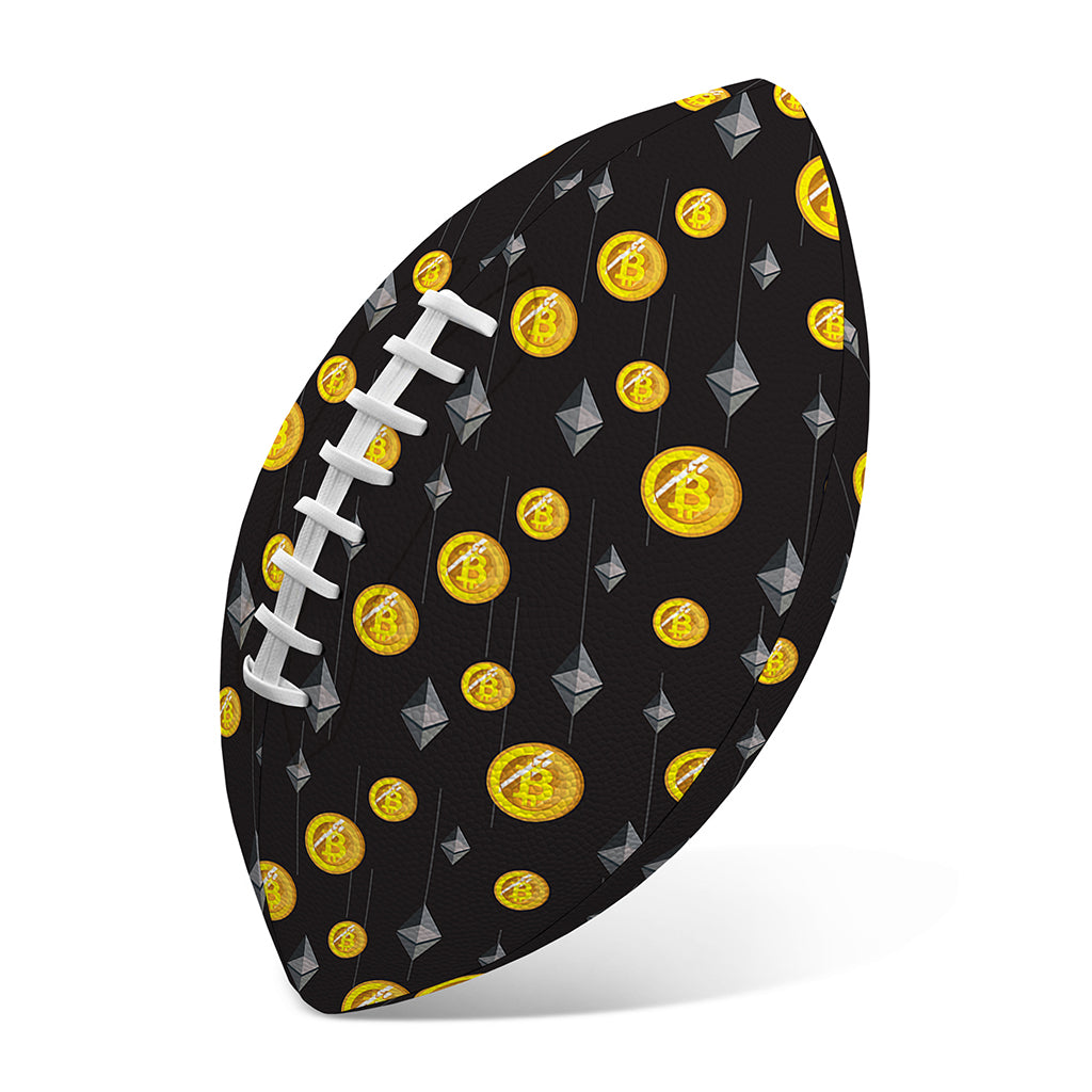 Bitcoin And Ethereum Pattern Print Rugby Ball