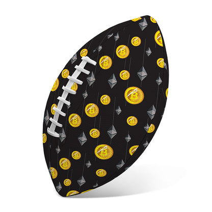 Bitcoin And Ethereum Pattern Print Rugby Ball