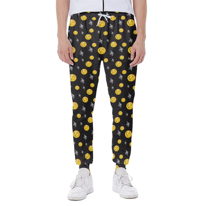 Bitcoin And Ethereum Pattern Print Scuba Joggers