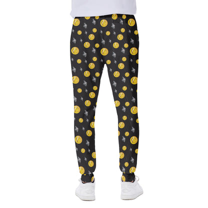 Bitcoin And Ethereum Pattern Print Scuba Joggers