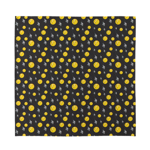 Bitcoin And Ethereum Pattern Print Silk Bandana