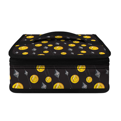 Bitcoin And Ethereum Pattern Print Small Lunch Bag