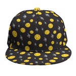 Bitcoin And Ethereum Pattern Print Snapback Cap
