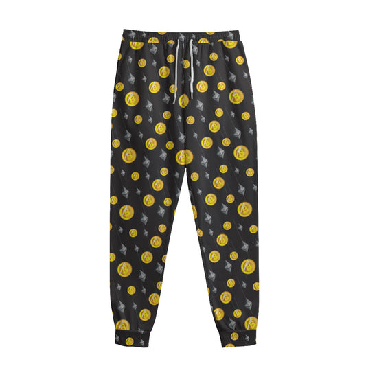 Bitcoin And Ethereum Pattern Print Sweatpants