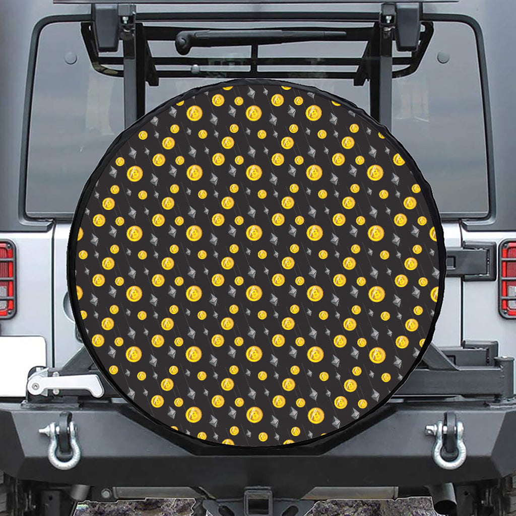 Bitcoin And Ethereum Pattern Print Tire Cover