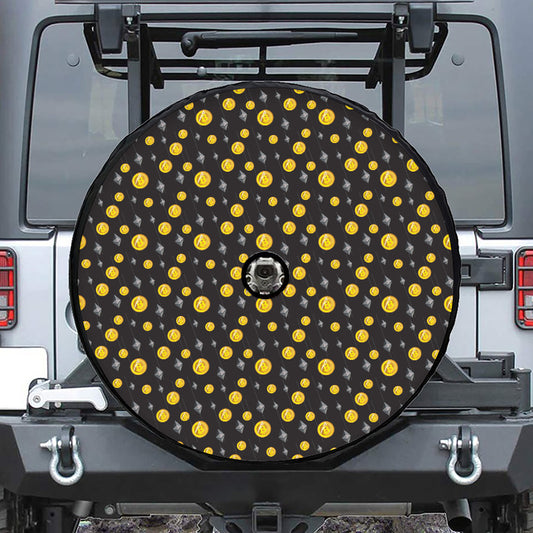 Bitcoin And Ethereum Pattern Print Tire Cover With Camera Hole