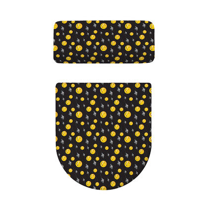 Bitcoin And Ethereum Pattern Print Toilet Lid And Tank Cover Set