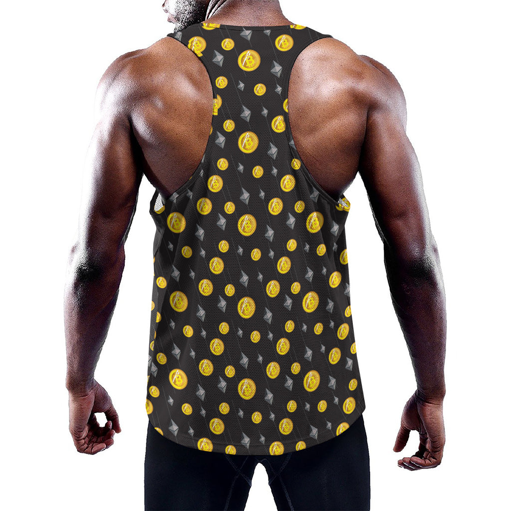 Bitcoin And Ethereum Pattern Print Training Tank Top