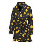 Bitcoin And Ethereum Pattern Print Women's Bathrobe