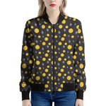 Bitcoin And Ethereum Pattern Print Women's Bomber Jacket