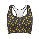 Bitcoin And Ethereum Pattern Print Women's Sports Bra