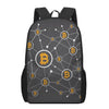 Bitcoin Connection Pattern Print 17 Inch Backpack