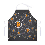 Bitcoin Connection Pattern Print Adjustable Apron