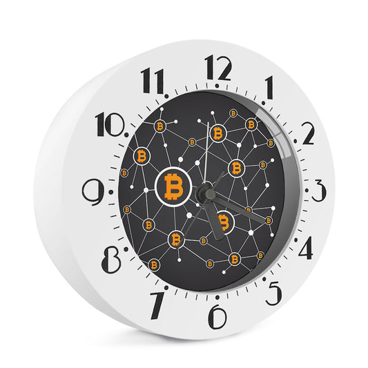 Bitcoin Connection Pattern Print Alarm Clock