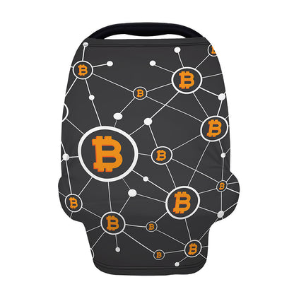 Bitcoin Connection Pattern Print Baby Seat Cover