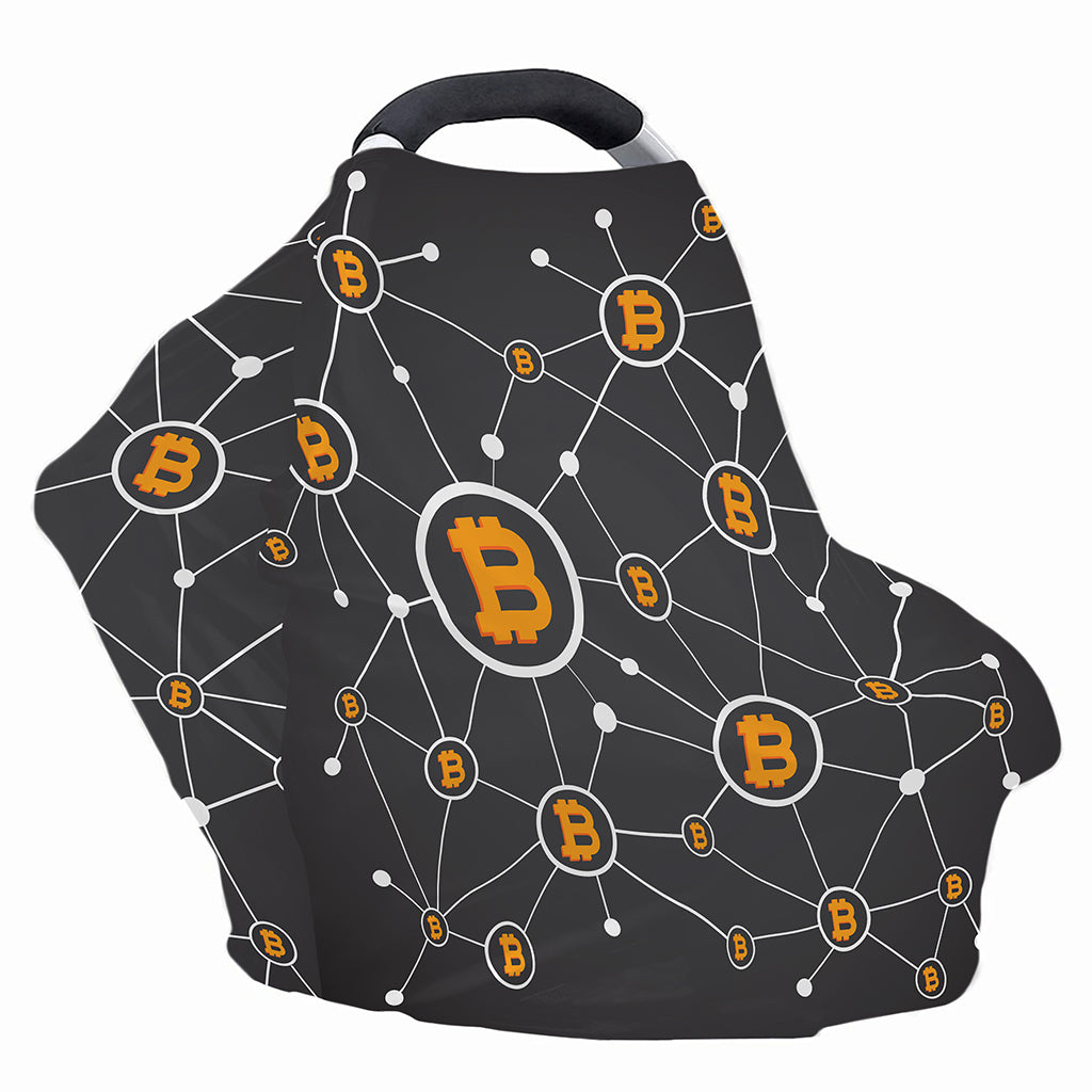 Bitcoin Connection Pattern Print Baby Seat Cover