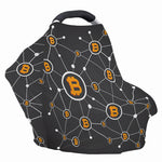 Bitcoin Connection Pattern Print Baby Seat Cover