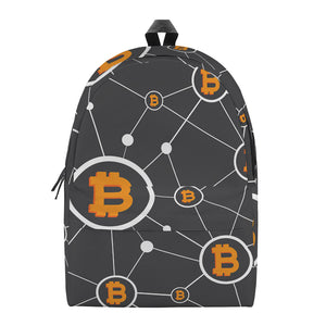 Bitcoin Connection Pattern Print Backpack