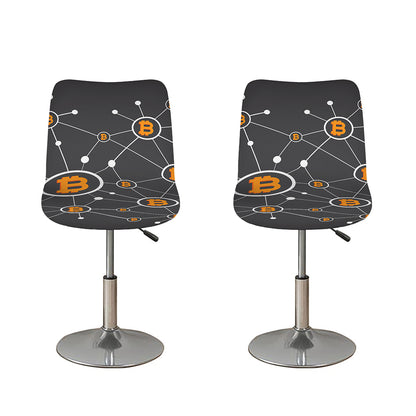 Bitcoin Connection Pattern Print Bar Stool Covers