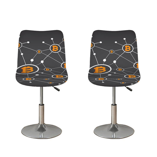 Bitcoin Connection Pattern Print Bar Stool Covers