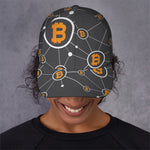 Bitcoin Connection Pattern Print Baseball Cap