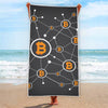 Bitcoin Connection Pattern Print Beach Towel