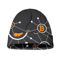 Bitcoin Connection Pattern Print Beanie