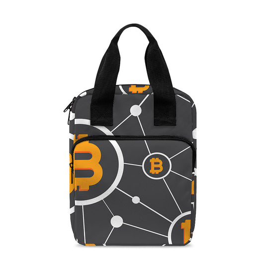 Bitcoin Connection Pattern Print Bible Tote Bag