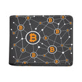 Bitcoin Connection Pattern Print Bifold Wallet